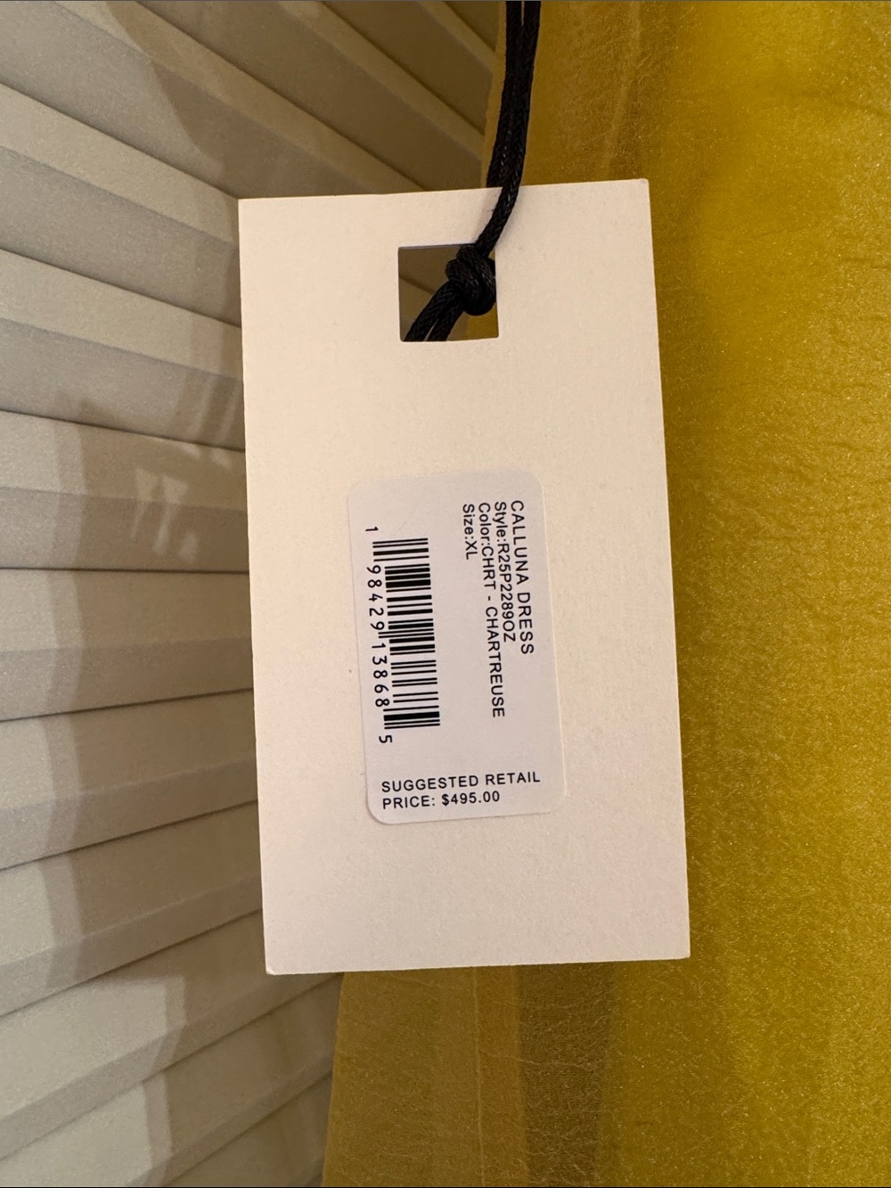STAUD Calluna dress chartreuse yellow /green in XL new with tags - Picture 12 of 14